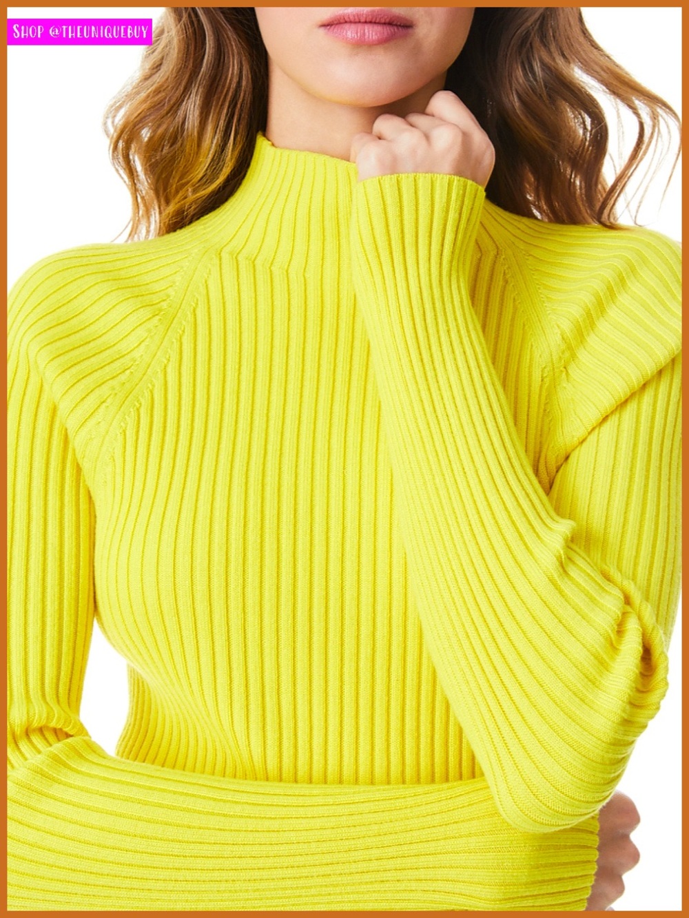 Alice + Olivia Irena Yellow Sunflower Mock Neck Cropped Pullover Sweater Top
